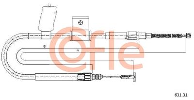 Тросик, cтояночный тормоз COFLE 92.631.31 для FIAT STRADA