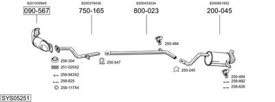 Układ wydechowy BOSAL SYS05251
