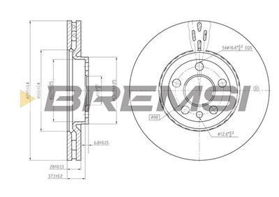 Тормозной диск BREMSI CD7165V для LANCIA FULVIA
