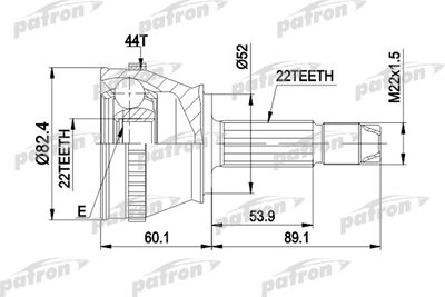 PATRON PCV1232 ШРУС  для FIAT ALBEA (Фиат Албеа)