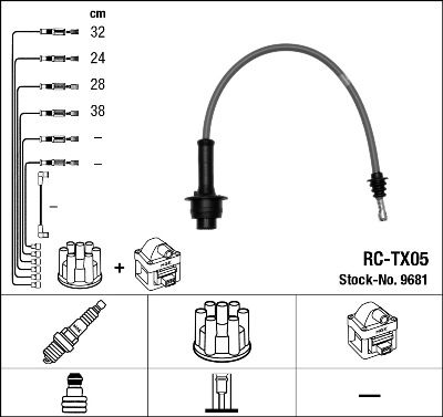Комплект проводов зажигания NGK 9681 для TOYOTA LITEACE