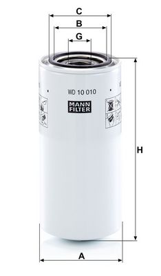 Hydraulisch filter (centrifugaal oliefilter, geschroefd)
