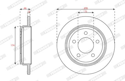 FERODO DDF2229C Тормозные диски для CHRYSLER 300M