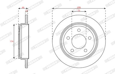 Тормозной диск FERODO DDF2229C для CHRYSLER CONCORDE