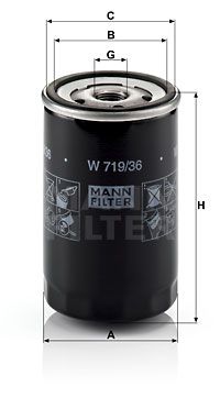 Масляный фильтр MANN-FILTER W 719/36 для JAGUAR S-TYPE