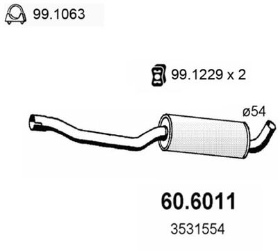 ASSO 60.6011 Глушитель выхлопных газов  для VOLVO 780 (Вольво 780)