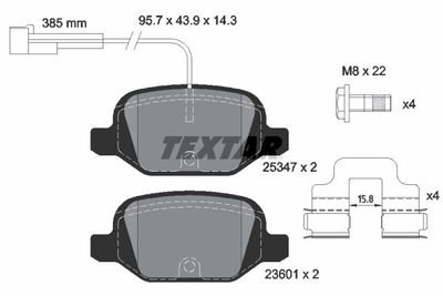 Комплект тормозных колодок, дисковый тормоз TEXTAR 2534701 для FIAT 500X