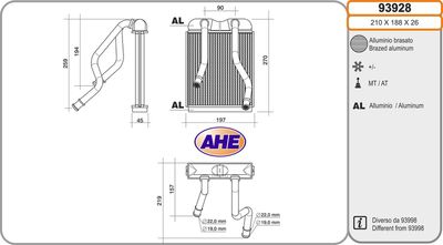 AHE 93928 Радиатор печки  для PORSCHE CAYENNE (Порш Каенне)