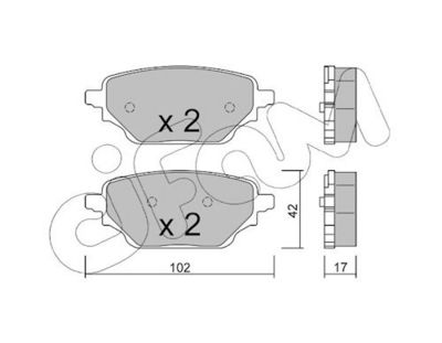 комплект спирачно феродо, дискови спирачки CIFAM 822-1352-0