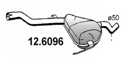 ASSO 12.6096 Глушитель выхлопных газов  для FIAT BRAVA (Фиат Брава)