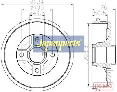 JAPANPARTS Stabdžių būgnas