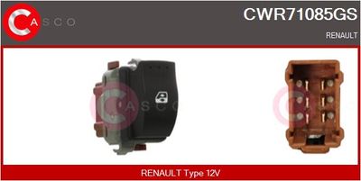 Выключатель, стеклолодъемник CASCO CWR71085GS для RENAULT ESPACE
