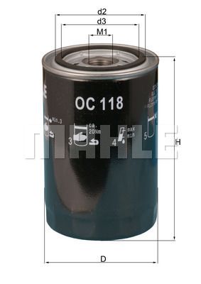 Масляный фильтр KNECHT OC 118 для CADILLAC SEVILLE