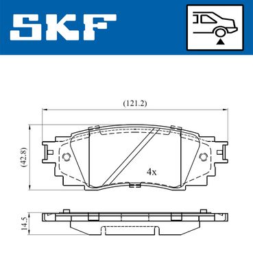 Комплект тормозных колодок, дисковый тормоз SKF VKBP 90630 для TOYOTA C-HR
