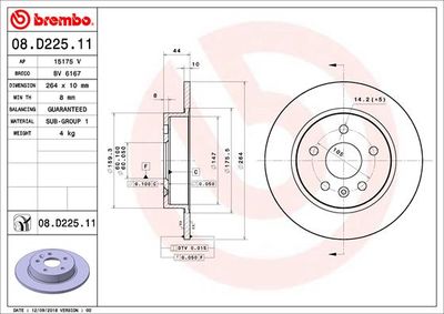 BREMBO Bremsscheibe PRIME LINE - UV Coated (08.D225.11)