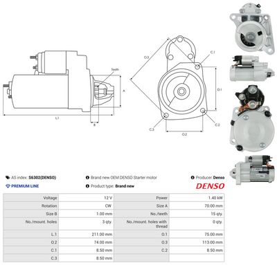 STARTER AS-PL S6302DENSO 4