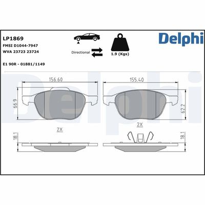 Brake Pad Set, disc brake LP1869