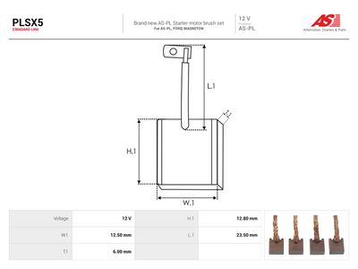 Kolborste, startmotor AS-PL PLSX5