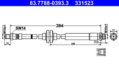 Тормозной шланг ATE 83.7788-0393.3 для VOLVO V40