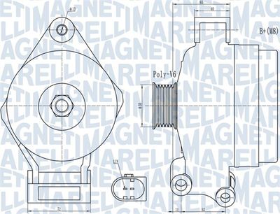 Генератор MAGNETI MARELLI 063732044010 для FORD KA+