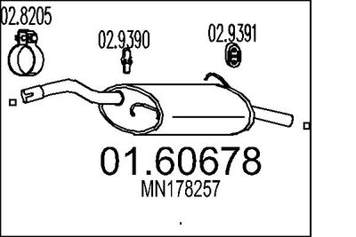 MTS 01.60678 Глушитель выхлопных газов  для MITSUBISHI COLT VI (Z3_A, Z2_A) 1.3 LPG