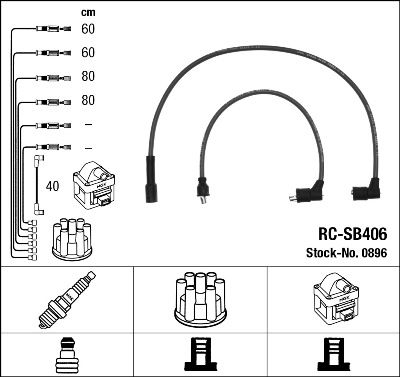 Комплект проводов зажигания NGK 0896 для SAAB 900