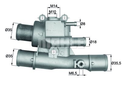 Termostat, kylvätska MAHLE TI 124 88