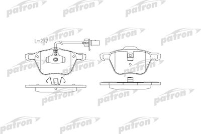 PATRON PBP1497 Тормозные колодки и сигнализаторы  для SEAT ALHAMBRA (Сеат Алхамбра)