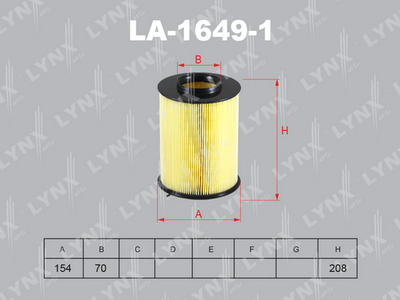 LYNXauto LA-1649-1 Воздушный фильтр  для MAZDA 5 (Мазда 5)