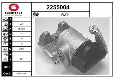 Тормозной суппорт EAI 2255004 для FIAT 125