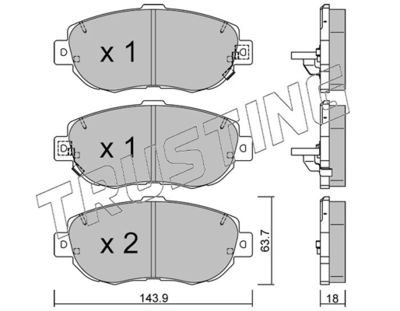 Комплект тормозных колодок, дисковый тормоз TRUSTING 772.0 для TOYOTA ALTEZZA