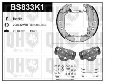 Комплект тормозных колодок QUINTON HAZELL BS833K1 для PEUGEOT 405