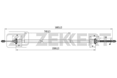ZEKKERT BZ-1330 Трос ручного тормоза  для DACIA  (Дача Логан)
