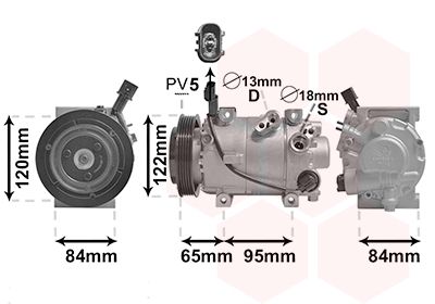 Компрессор, кондиционер VAN WEZEL 8201K710 для HYUNDAI i20