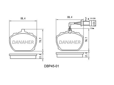 Комплект тормозных колодок, дисковый тормоз DANAHER DBP45-01 для TRIUMPH 2500