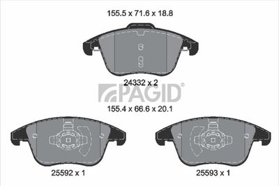 Zestaw klocków hamulcowych, hamulce tarczowe PAGID T2801N