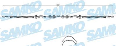 Тросик, cтояночный тормоз SAMKO C0530B для OPEL MANTA