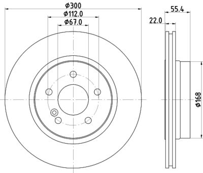 Тормозной диск HELLA 8DD 355 111-851 для CHRYSLER CROSSFIRE