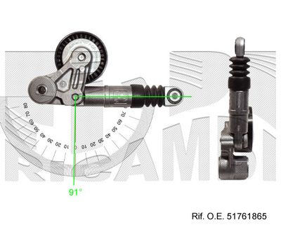 KM International FI18280 Натяжитель ремня генератора для FIAT