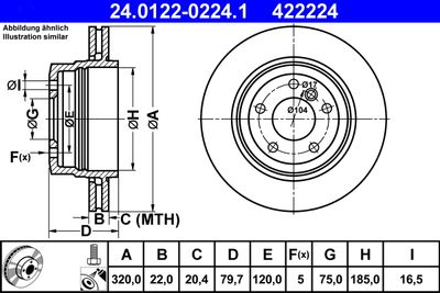 Тормозной диск ATE 24.0122-0224.1 для BMW X3