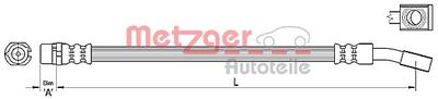 METZGER 4110222 Тормозной шланг  для OPEL MERIVA A вэн (X03) 1.6 16V (E75)
