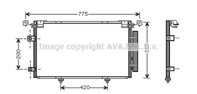 Конденсатор, кондиционер AVA QUALITY COOLING TO5319D для TOYOTA CAMRY