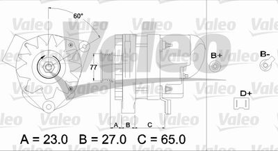 Генератор VALEO 433452 для RENAULT 25