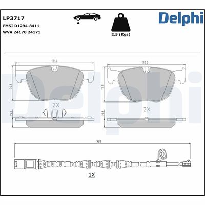 Brake Pad Set, disc brake LP3717