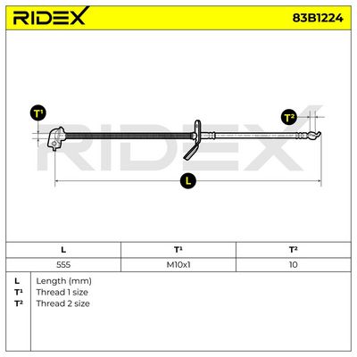 спирачен маркуч RIDEX 83B1224