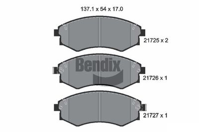 Комплект тормозных колодок, дисковый тормоз BENDIX Braking BPD1841 для JAC J6