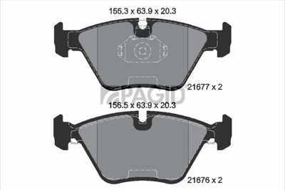 комплект спирачно феродо, дискови спирачки PAGID T1103N