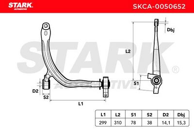 носач, окачване на колелата STARK SKCA-0050652