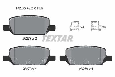 Комплект тормозных колодок, дисковый тормоз TEXTAR 2627701 для TESLA MODEL 3