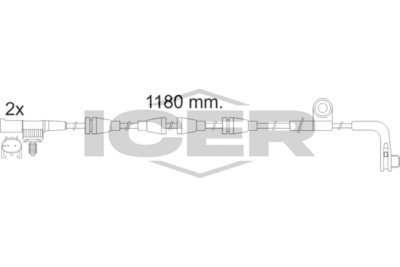 предупредителен контактен сензор, износване на накладките ICER 610482 E C